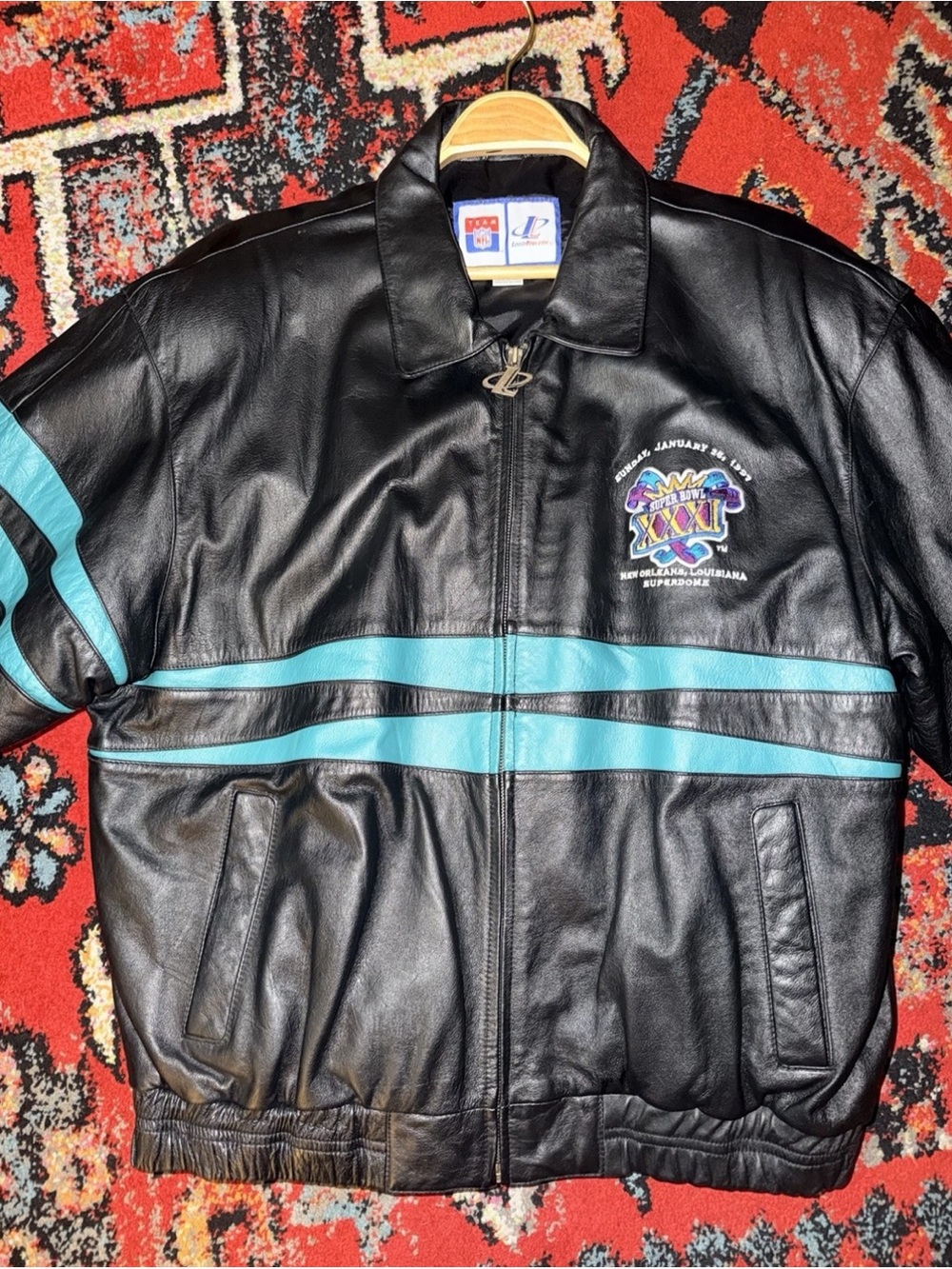 1997 Super Bowl XXXI Leather Jacket Green Bay Packers Era